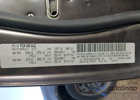 2017 Dodge Journey Se z USA, uszkodzony, nr VIN 3C4PDCAB2HT637796